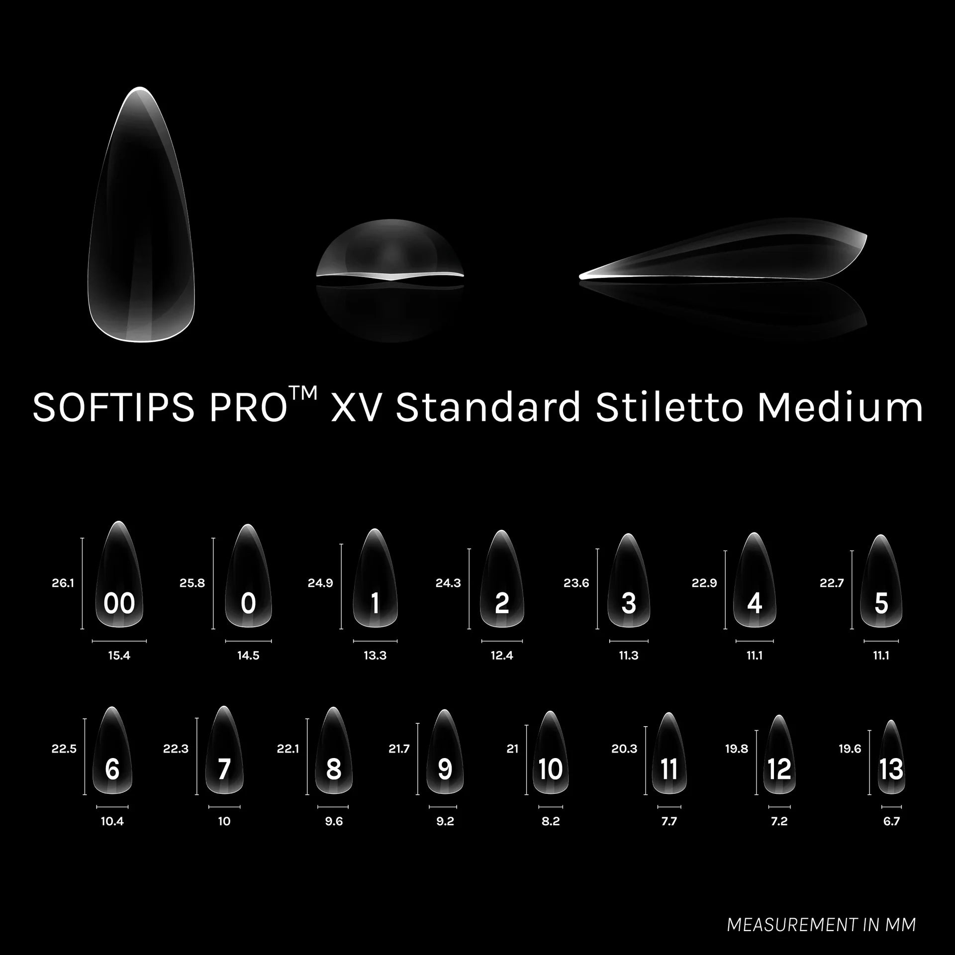 SOFTIPS PRO XV - Standard Stiletto Medium (600pcs)