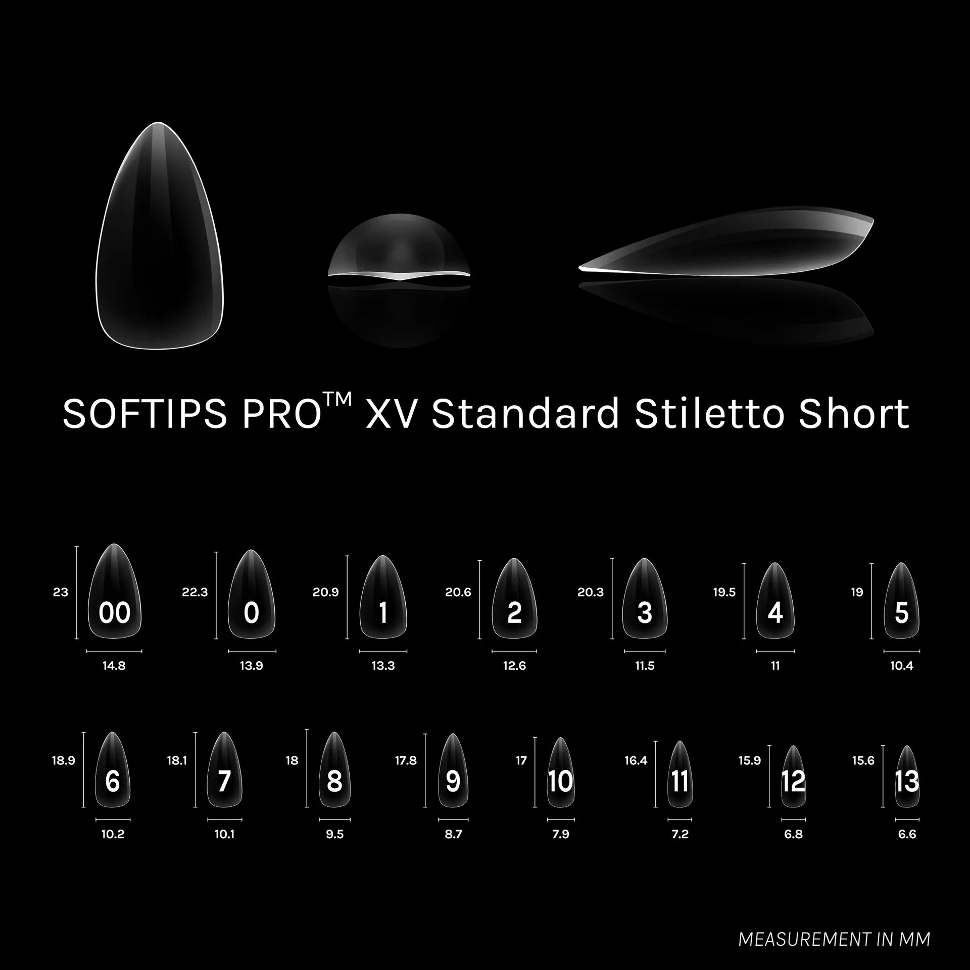 SOFTIPS PRO XV - Standard Stiletto Short (600pcs)