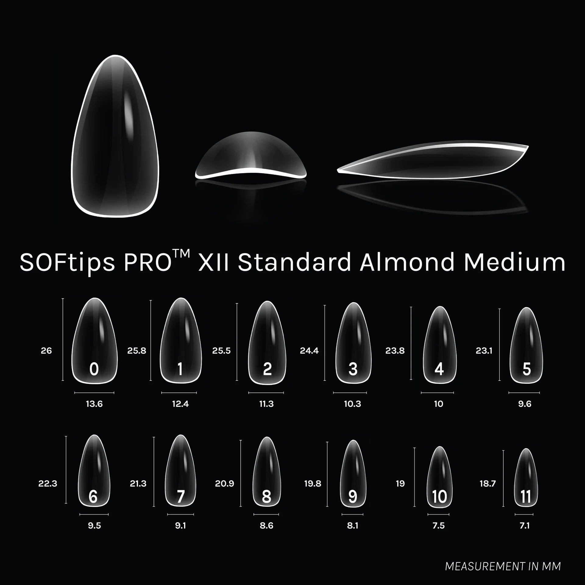 SOFGEL - SOFTIPS PRO XII Standard Almond Medium Refill Bag