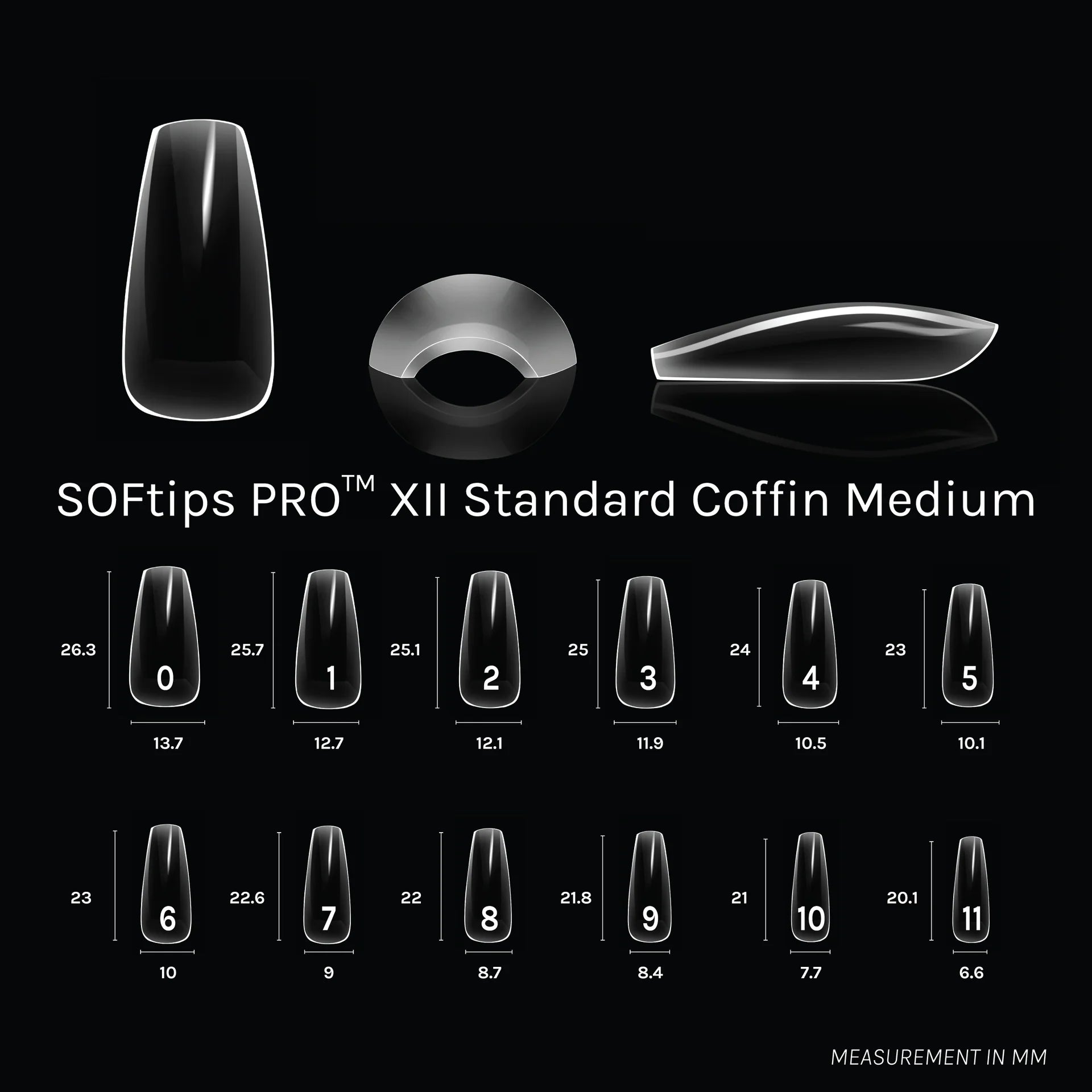 SOFTIPS PRO XII - Standard Coffin Medium (780pcs)