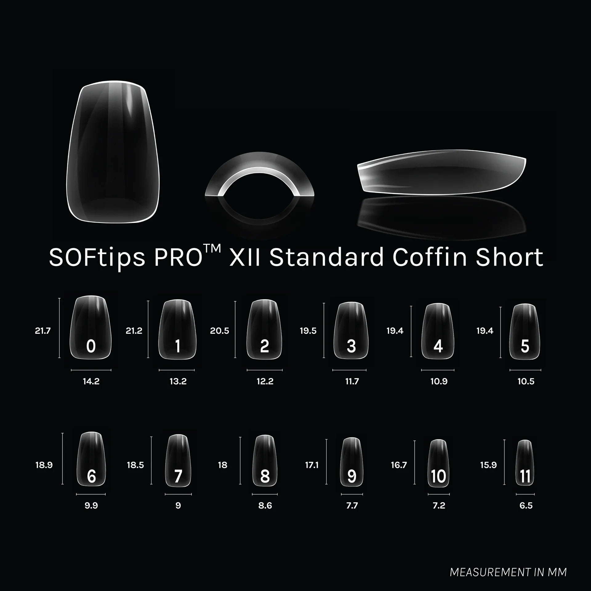 SOFTIPS PRO XII - Standard Coffin Short (780pcs)