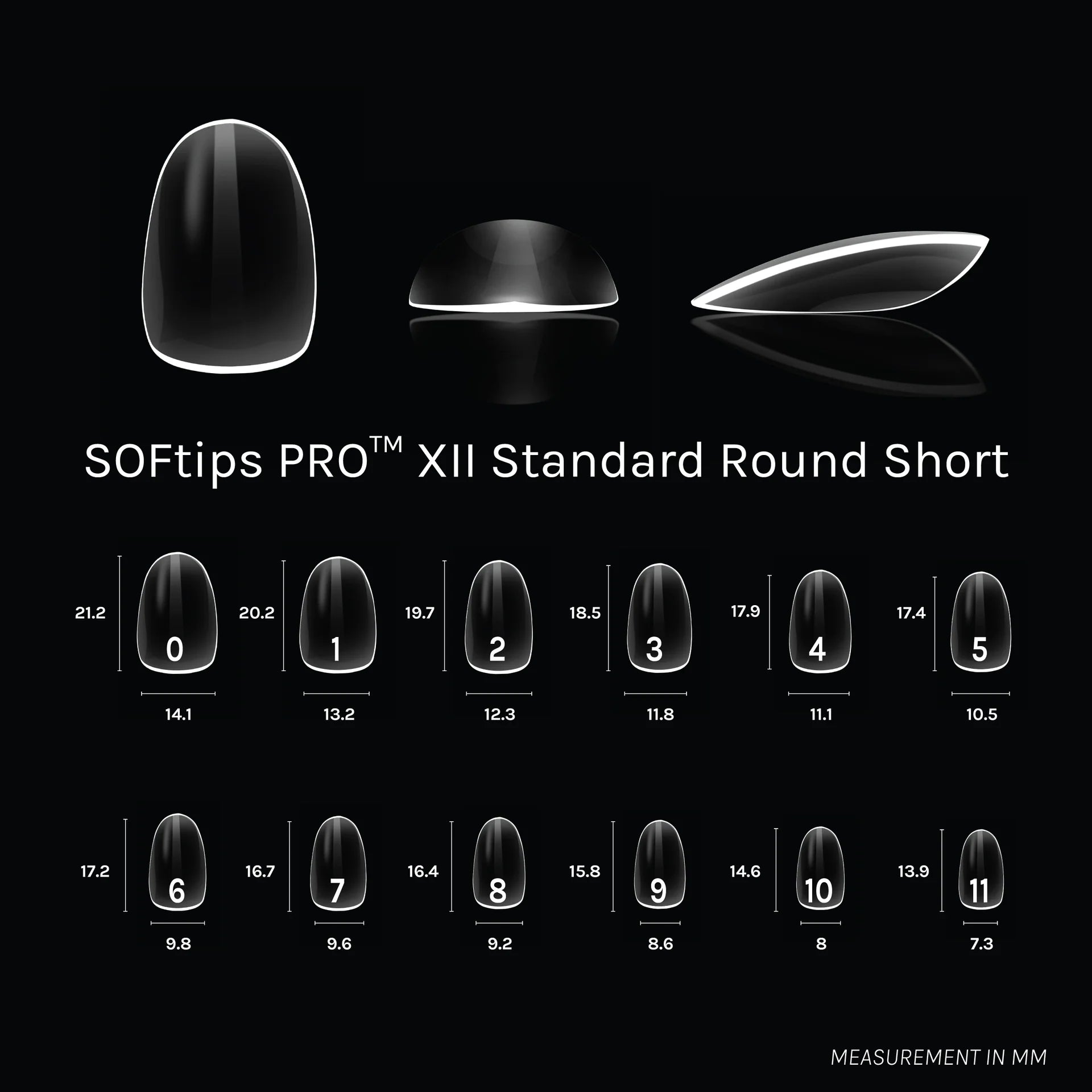 SOFTIPS PRO XII - Standard Round Short (780pcs)