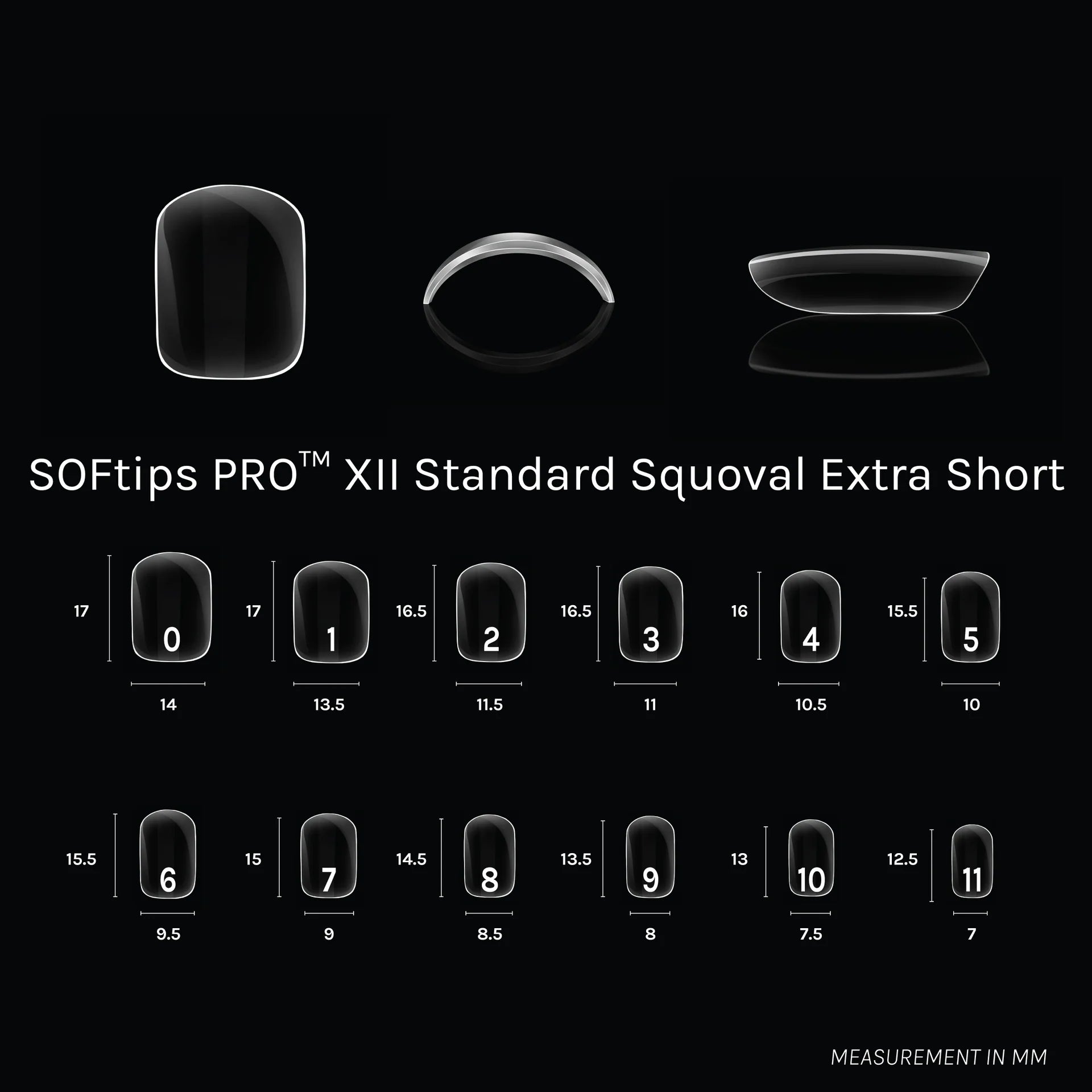 SOFTIPS PRO XII - Standard Squoval Extra Short (780pcs)