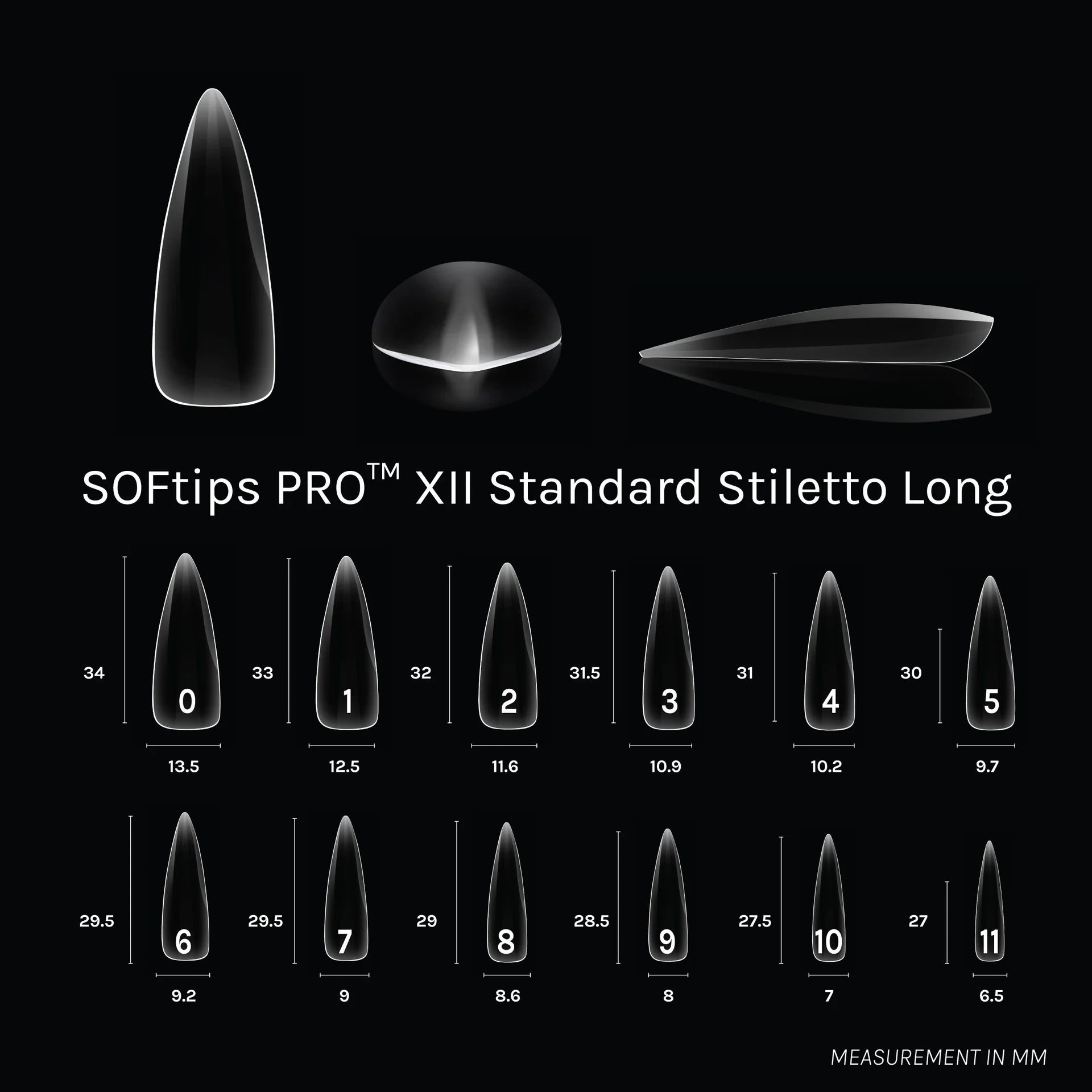 SOFTIPS PRO XII - Standard Stiletto Long (500pcs)