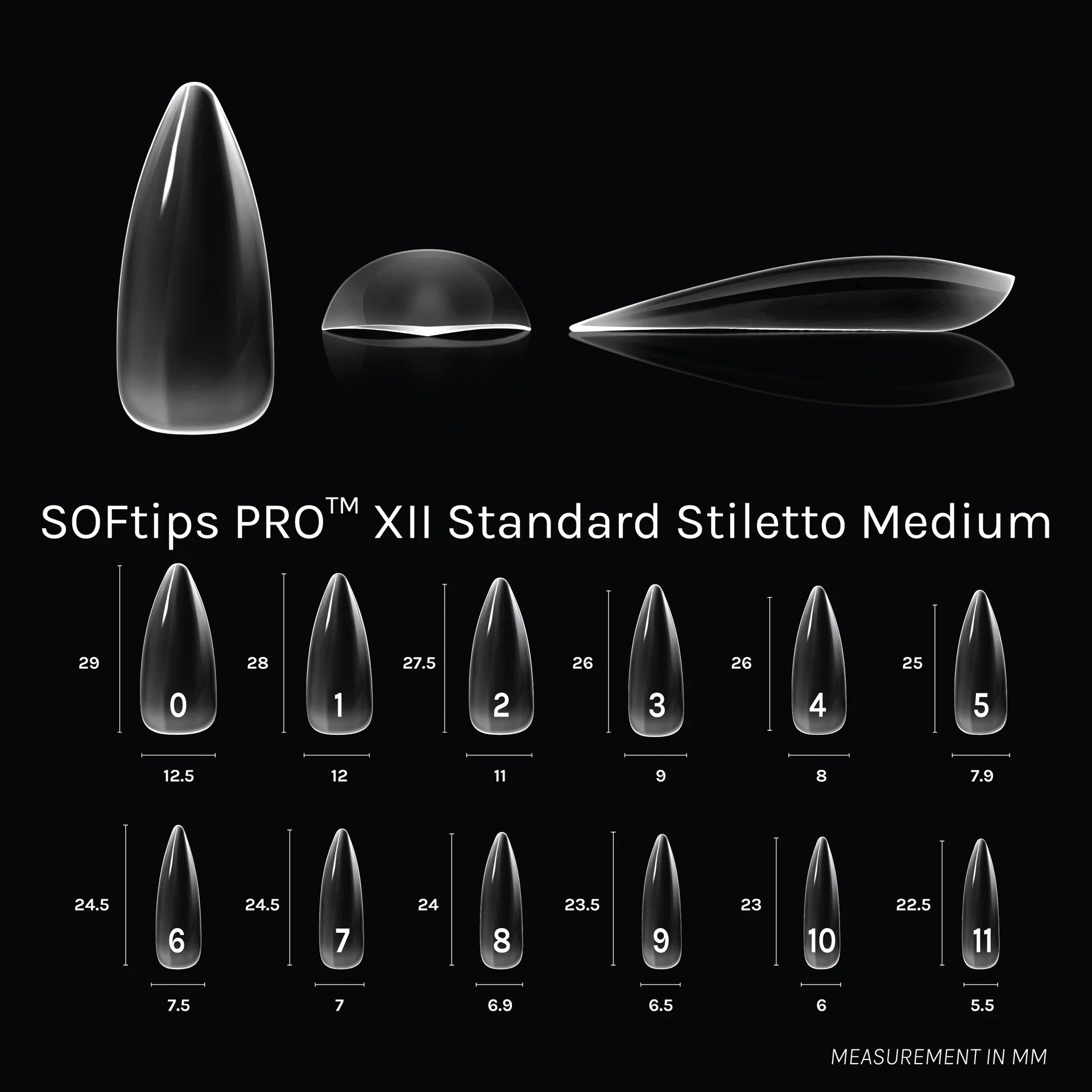 SOFTIPS PRO XII - Standard Stiletto Medium (780pcs)