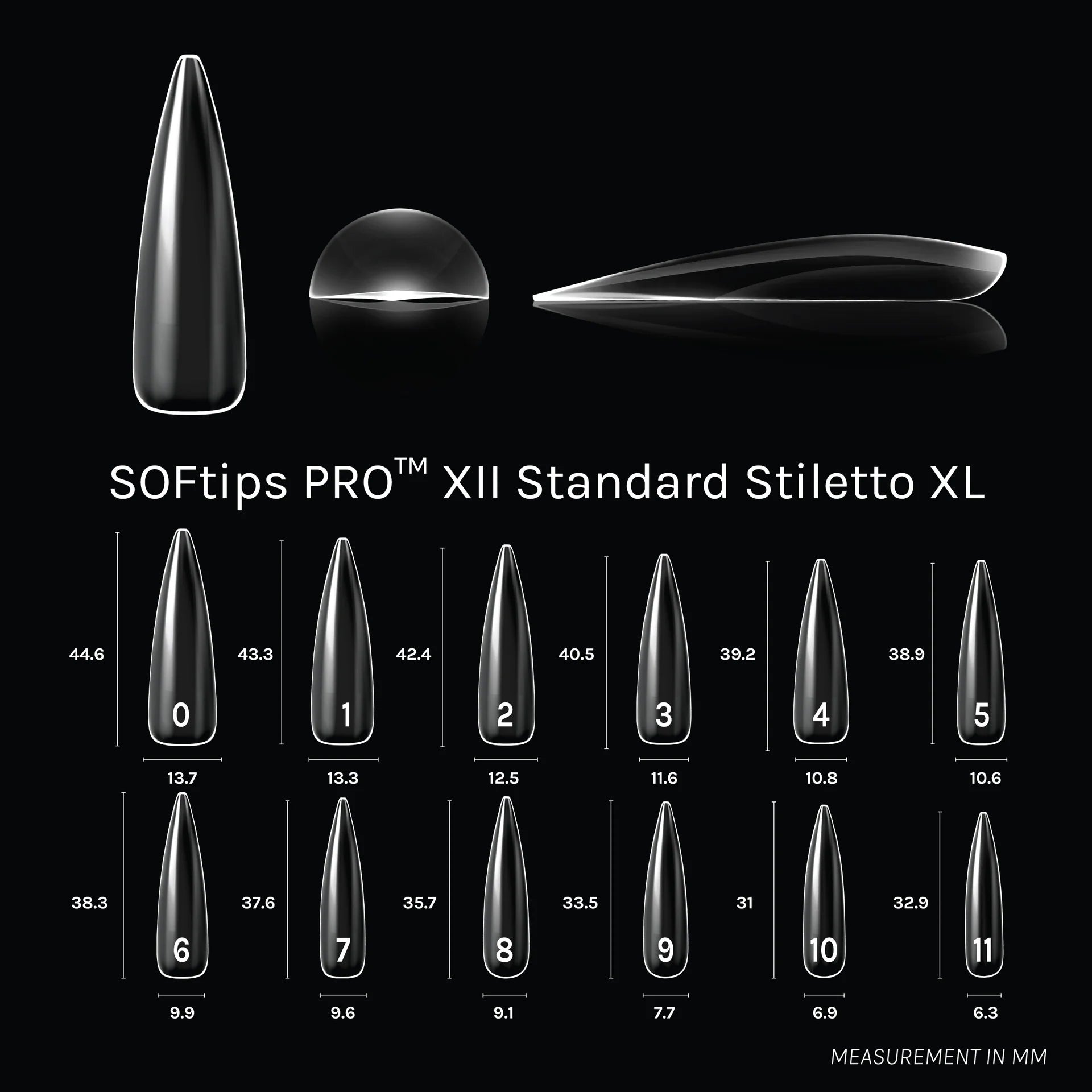 SOFTIPS PRO XII - Standard Stiletto Extra Long (360pcs)