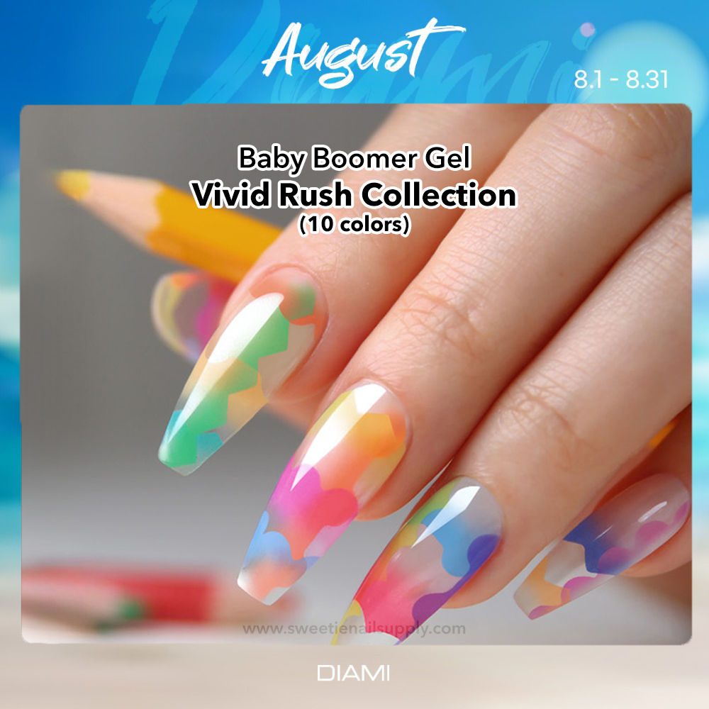 DIAMI Baby Boomer Gel Vivid Rush Collection (PN511~520) + Mushroom Sponges 1box (20 Pieces)