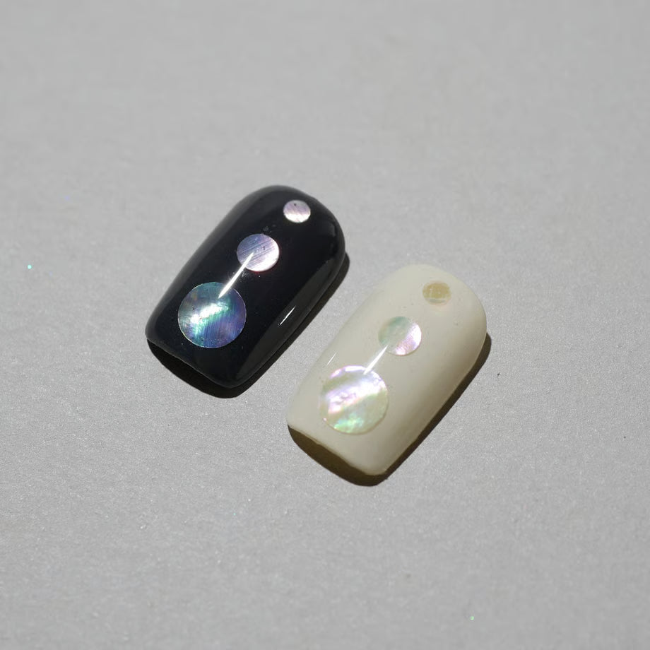 Ungu Nails - White Abalone Dot