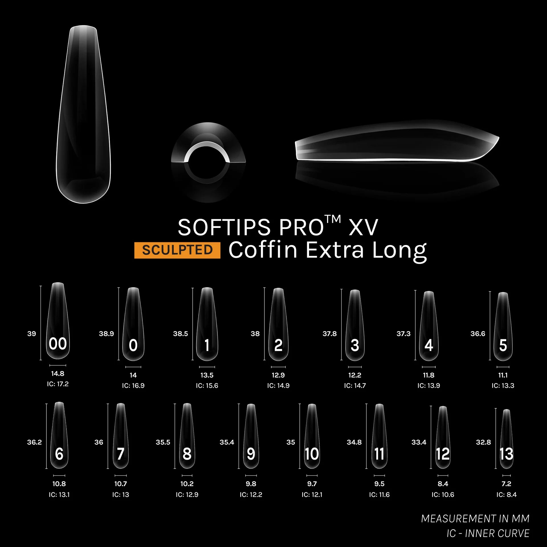 SOFTIPS PRO XV - Sculpted Coffin Extra Long (450pcs)