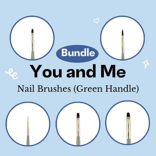 [Bundle] You and Me - Nail Brushes (Green Handle)