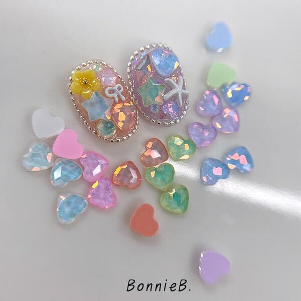 Bonniebee - Macaron Fancy Flatback Rhinestones (hearts)
