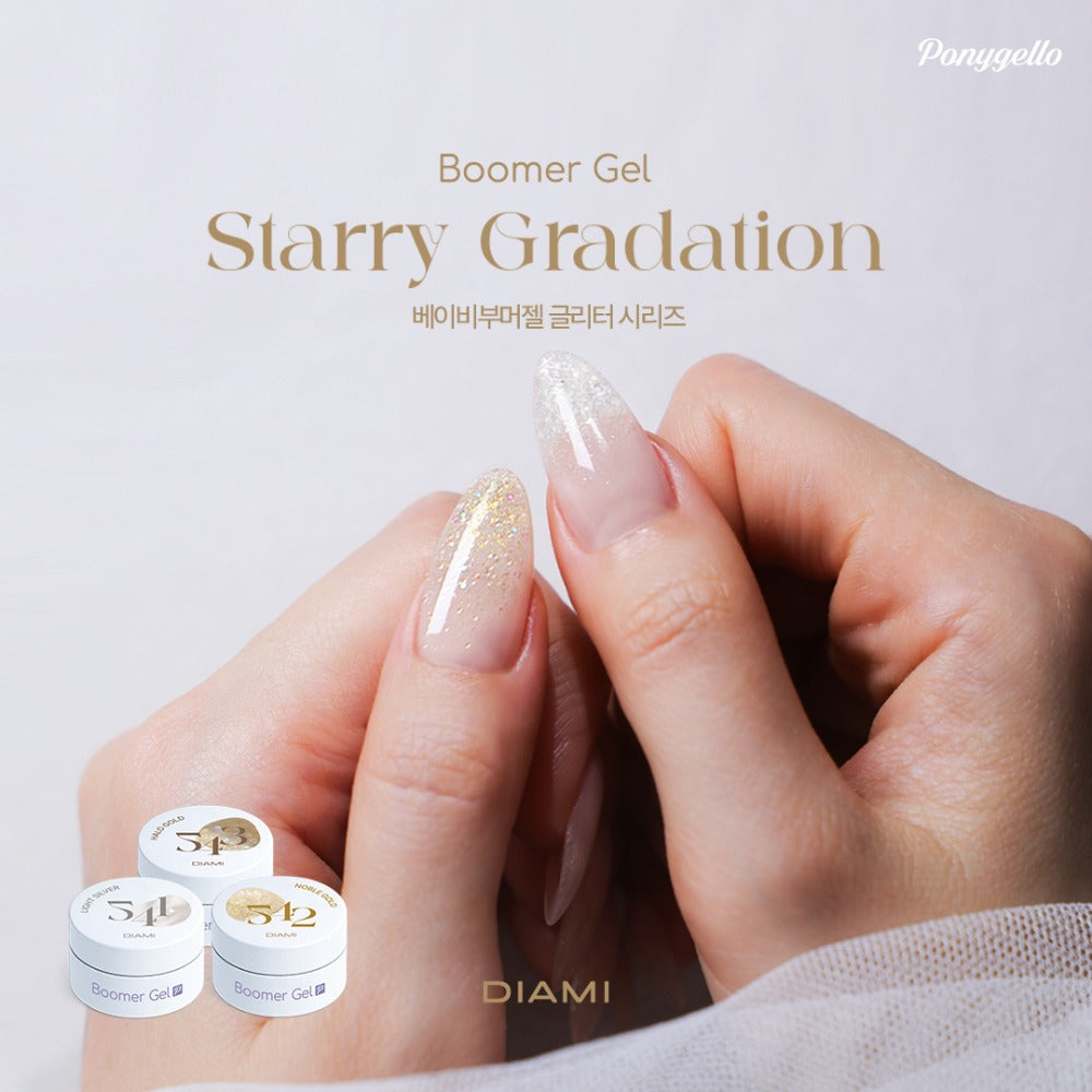DIAMI - Boomer Gel Starry Gradation Glitter 3-color Set (PN541 - PN543) + 3 Flower Molds