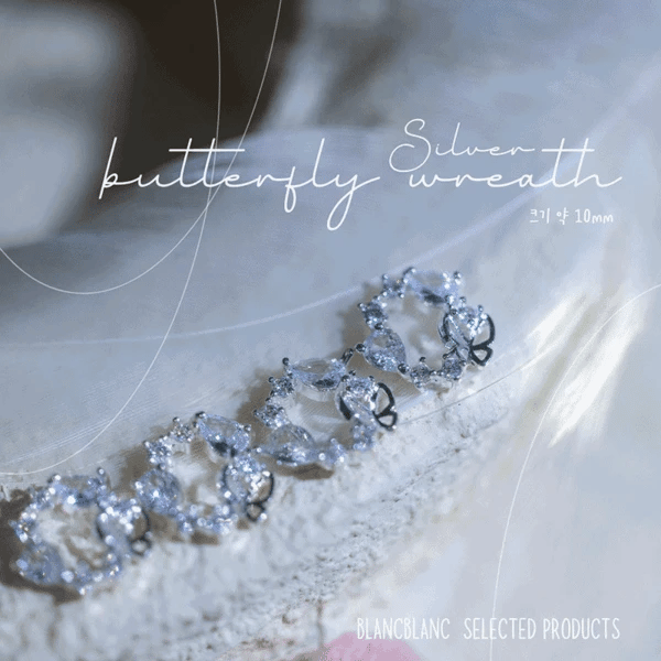 Blanc Blanc - Butterfly Wreath Silver (P401)