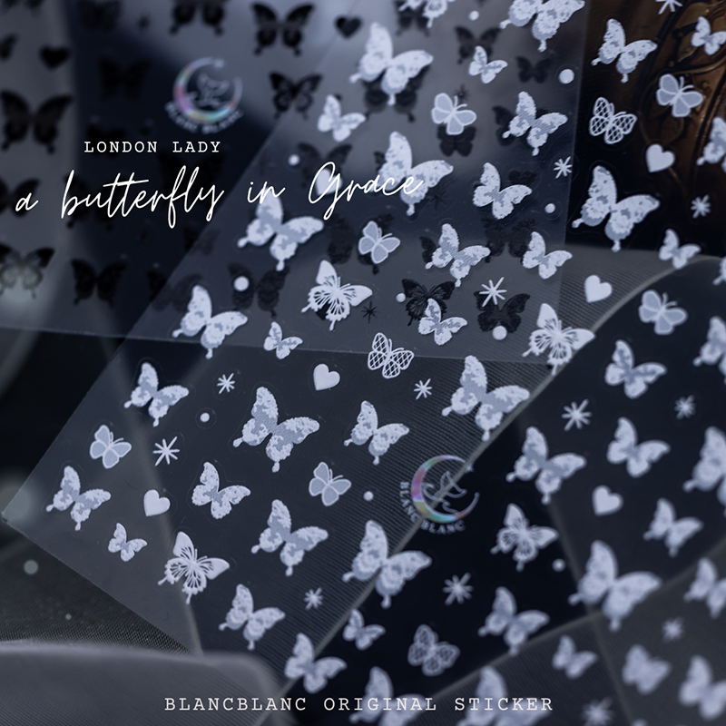 Blanc Blanc - London Lady Butterfly Sticker [S339, S340]
