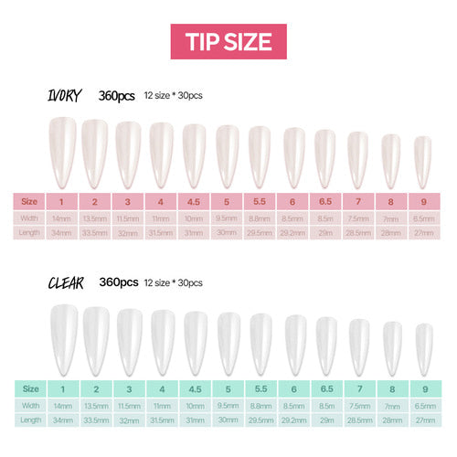 DIAMI Corn Tip Refills (Clear Nail Extensions)