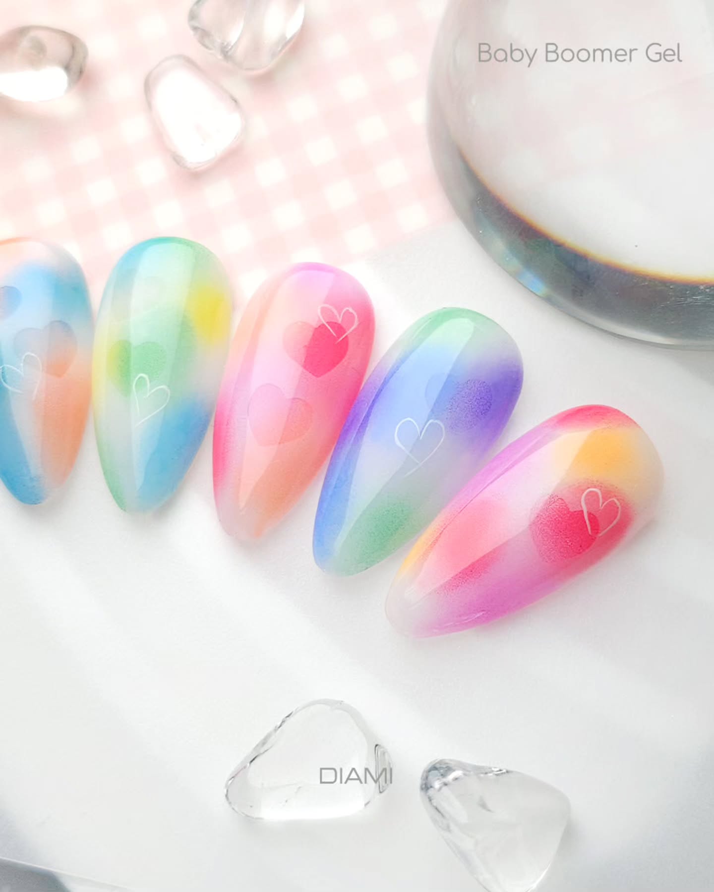 DIAMI Baby Boomer Gel Vivid Rush 10-Color Set (PN511~520) + Mushroom Sponges 1box (20 Pieces)