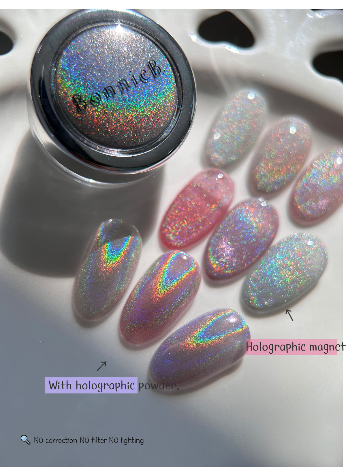 Bonniebee - 2 in 1 | Iridescent Holo Cat Eye & Mirror