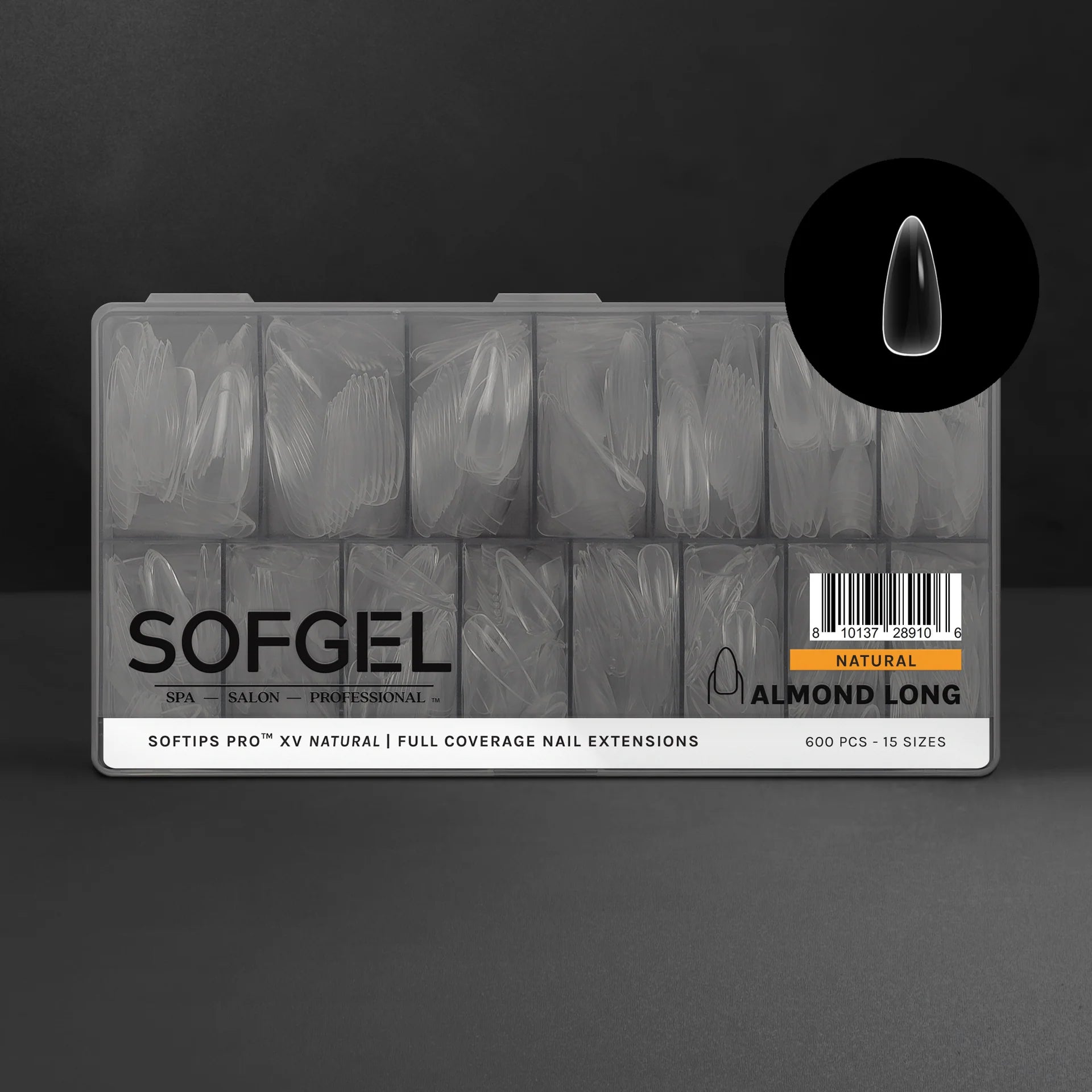 SOFGEL - SOFTIPS PRO XV Natural Almond Long - 600pcs