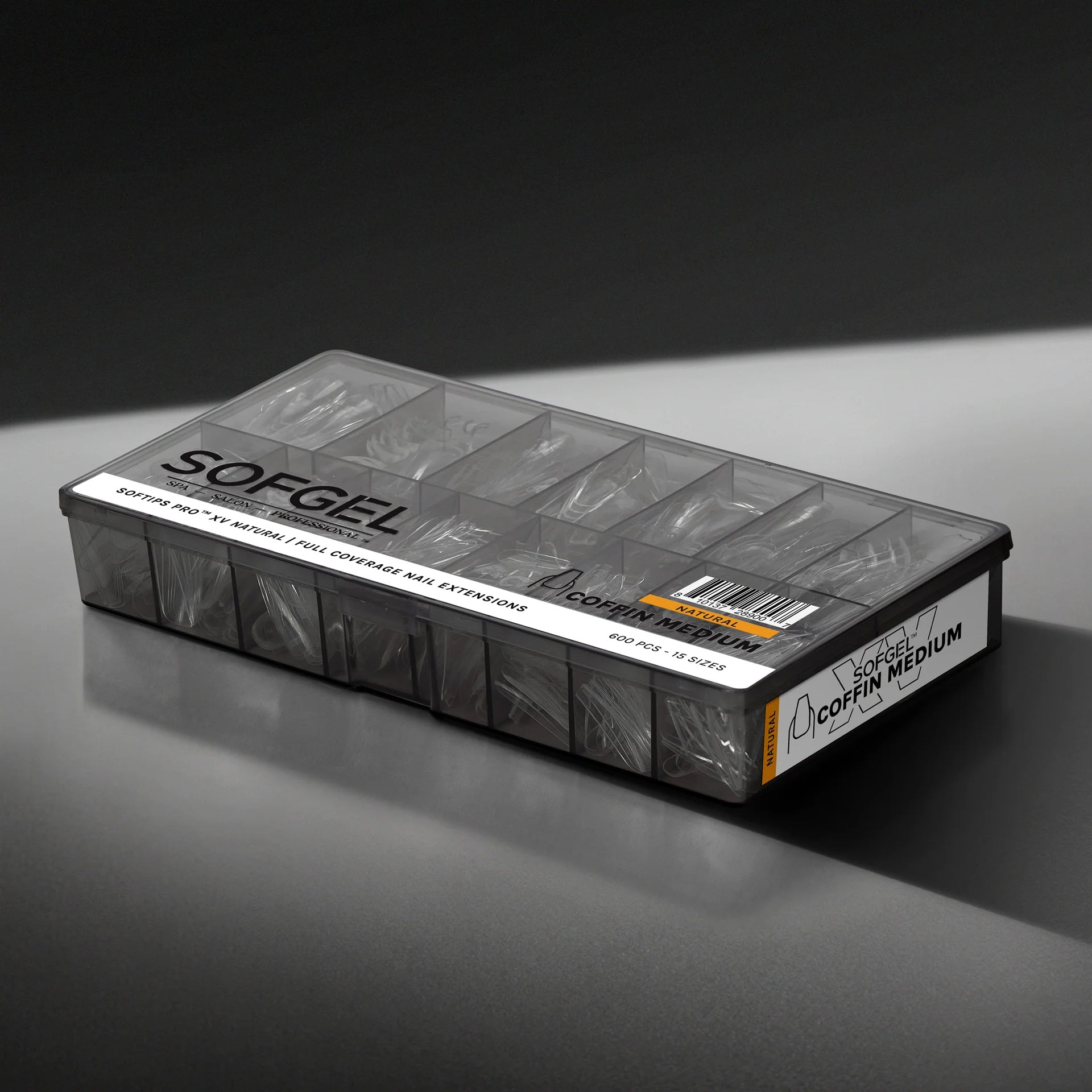 SOFGEL - SOFTIPS PRO XV Natural Coffin Medium - 600pcs