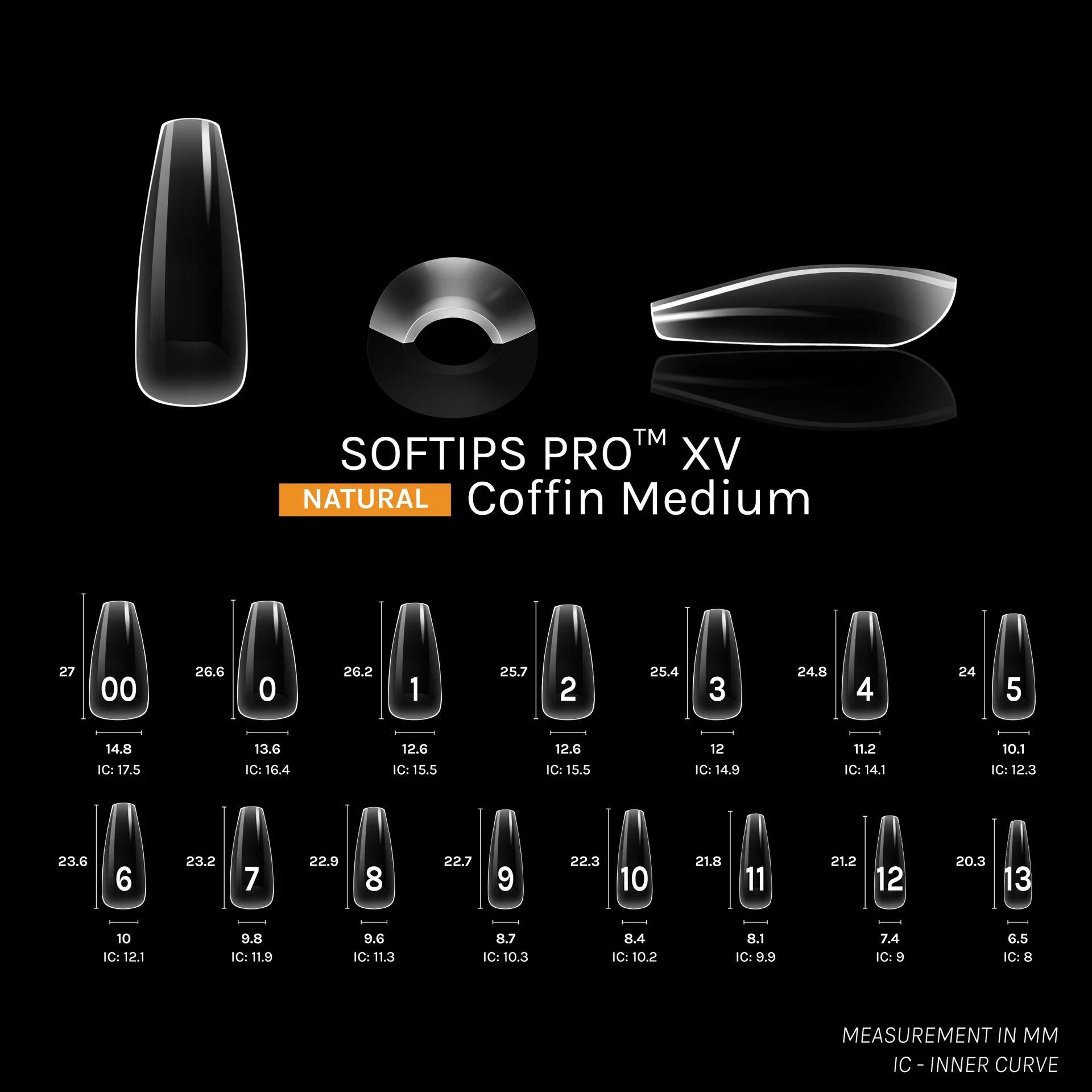 SOFGEL - SOFTIPS PRO XV Natural Coffin Medium - 600pcs