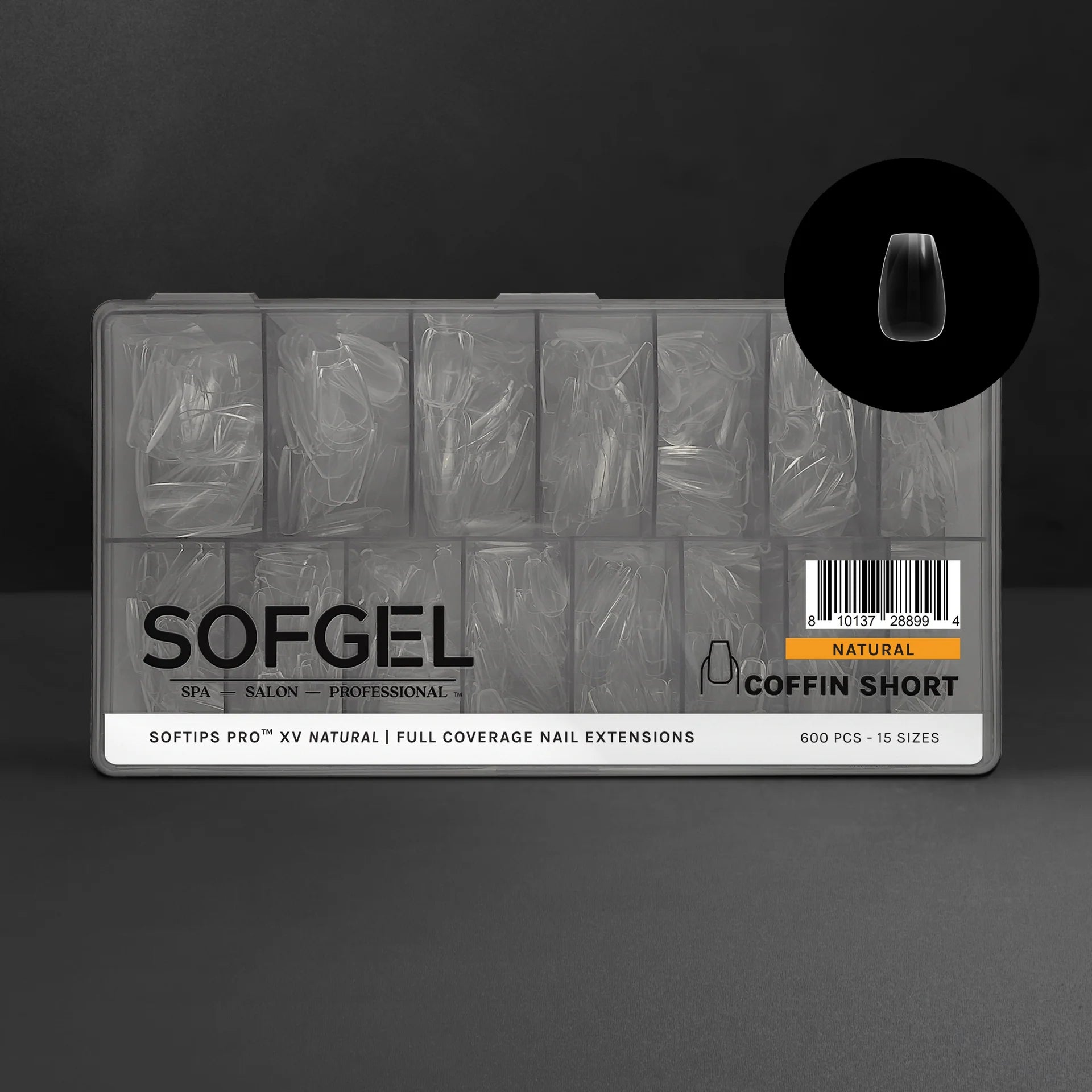 SOFGEL - SOFTIPS PRO XV Natural Coffin Short - 600pcs