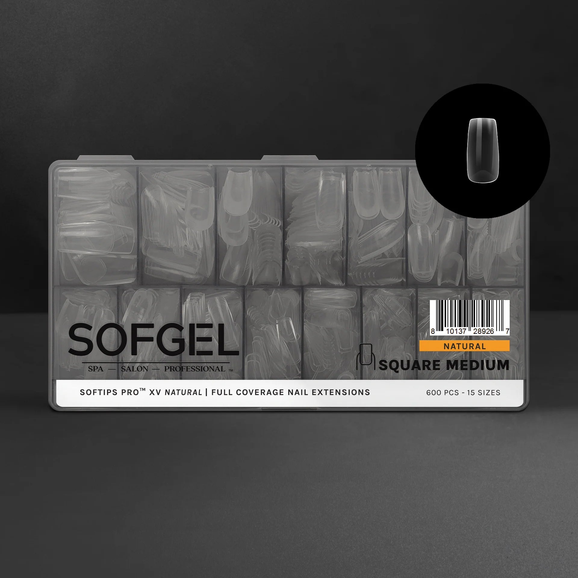 SOFGEL - SOFTIPS PRO XV Natural Square Medium - 600pcs