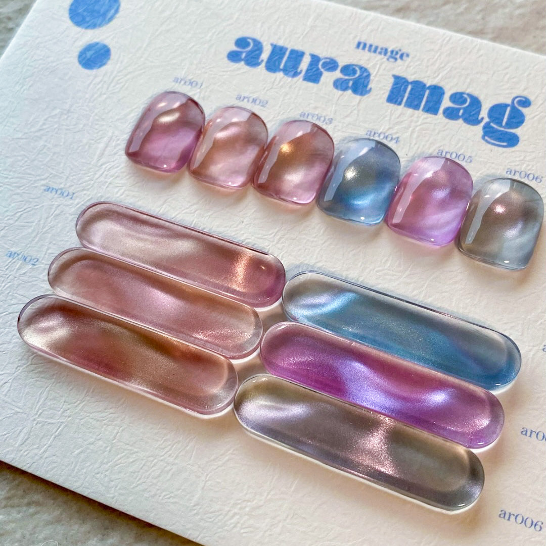 Nuage - Aura Mag Gel Nail Set (ar001 - ar006) + clear swatch tiles (6pc)