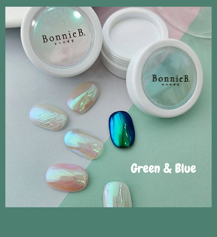 Bonniebee Petit Satin Mirror Powder [Green & Blue]