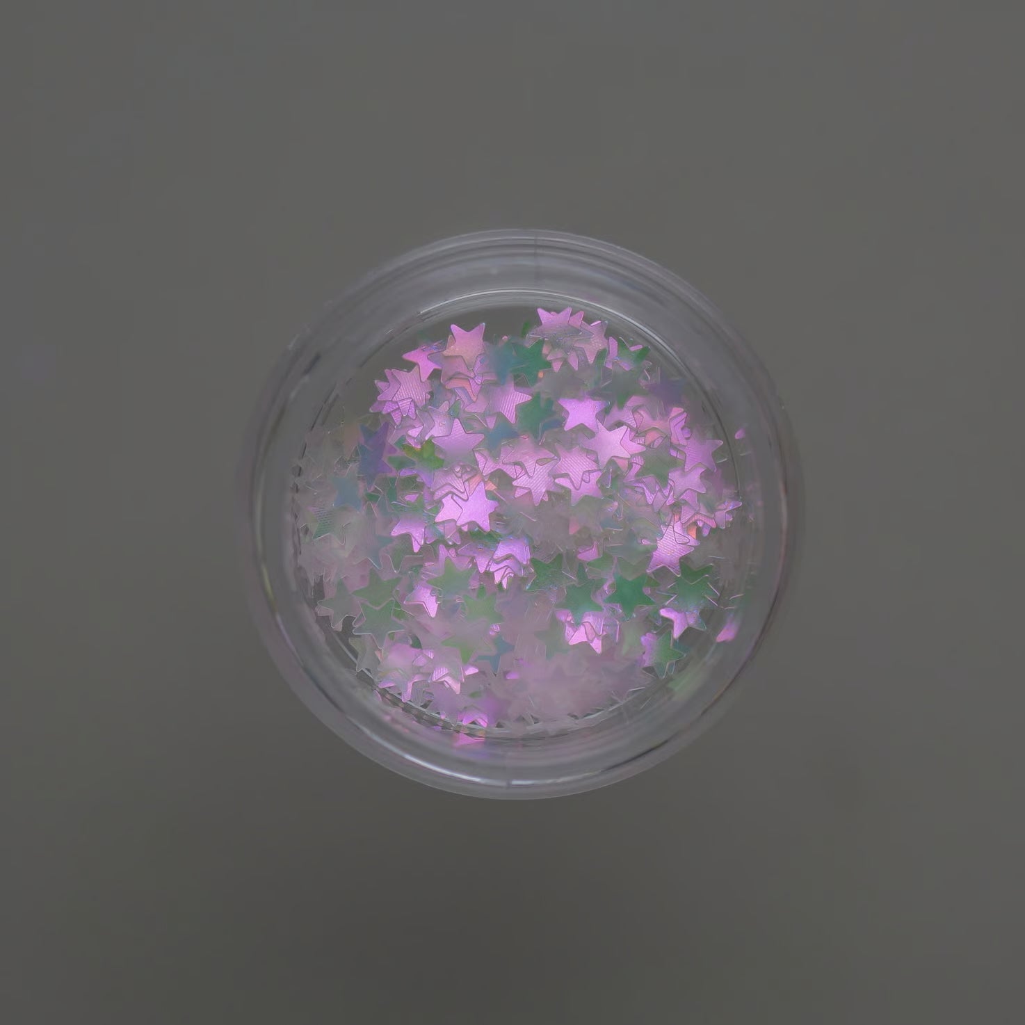 Ungu Nails - Pixie Pink Hologram (Star + Hexagon)