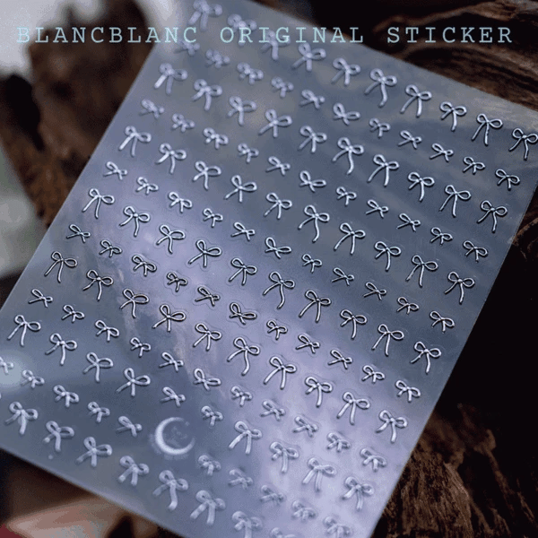 Blanc Blanc - (s315, s316) Cute Mini Size Chrome Wire Ribbon Sticker