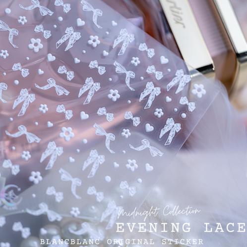 Blanc Blanc - Black, White Evening Lace Ribbon Sticker [s333, s334]