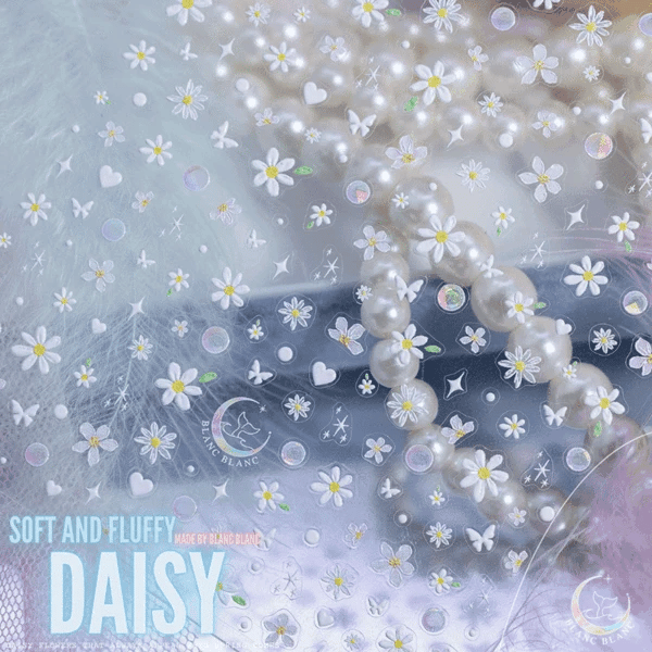 Blanc Blanc - Soft and Fluffy Daisy Stickers (S524)
