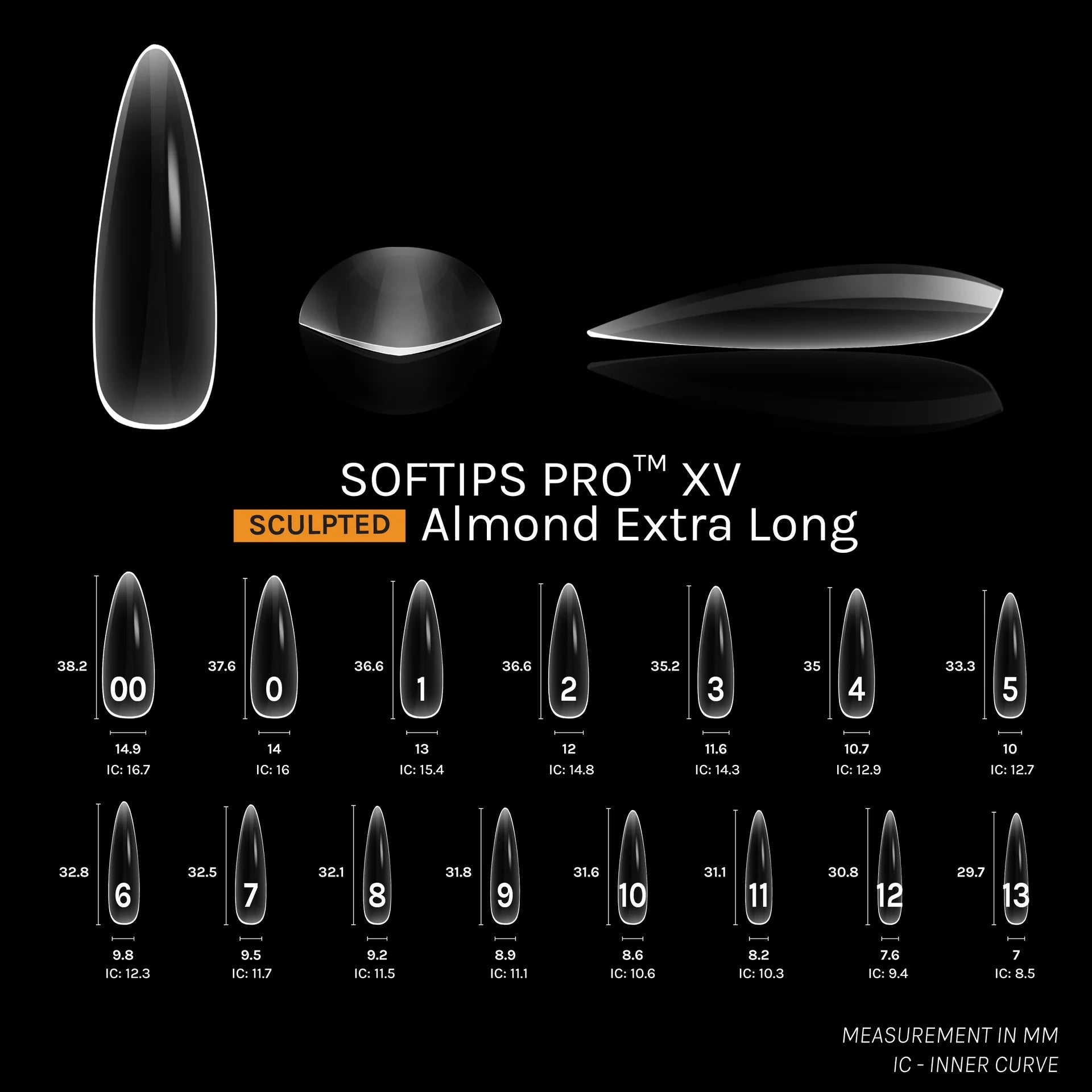 SOFGEL - SOFTIPS PRO XV Sculpted Almond Extra Long - 450pcs