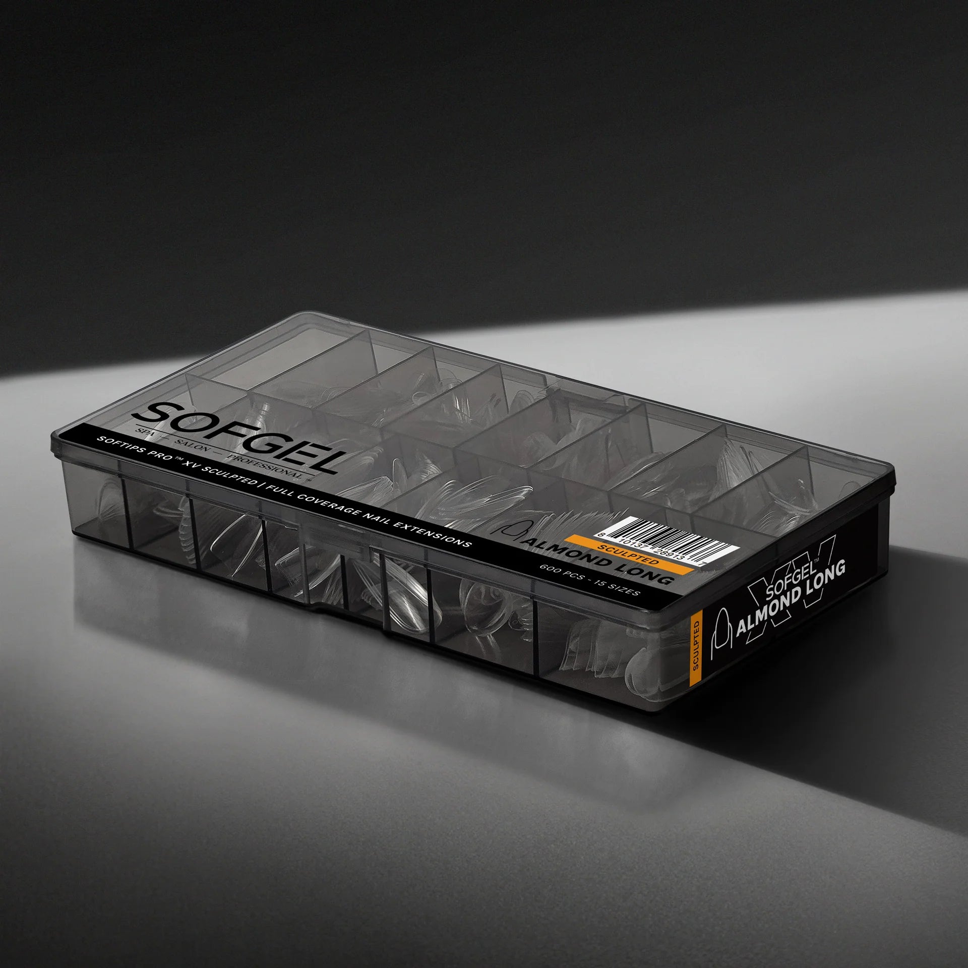 SOFGEL - SOFTIPS PRO XV Sculpted Almond Long - 600pcs