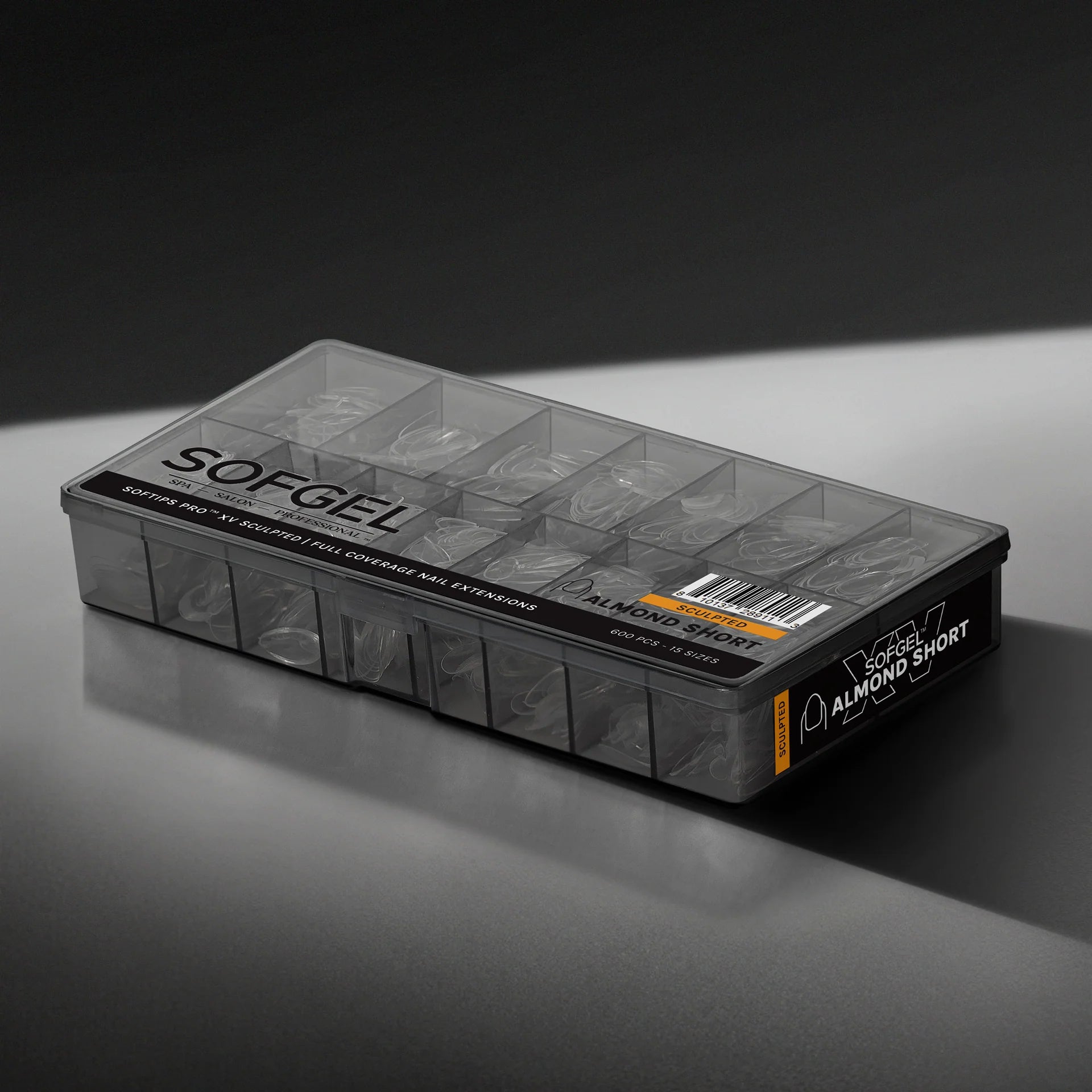 SOFGEL - SOFTIPS PRO XV Sculpted Almond Short - 600pcs