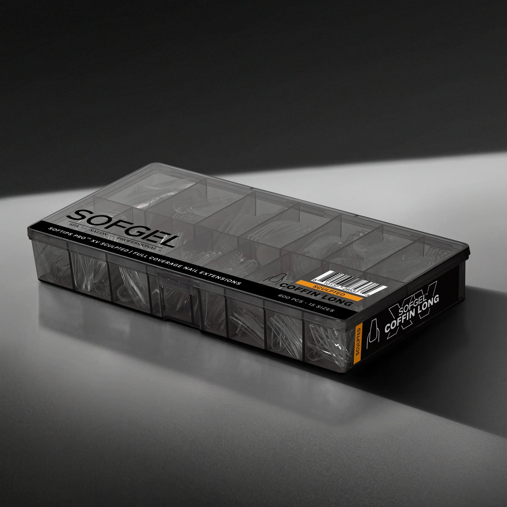 SOFGEL - SOFTIPS PRO XV Sculpted Coffin Long - 600pcs