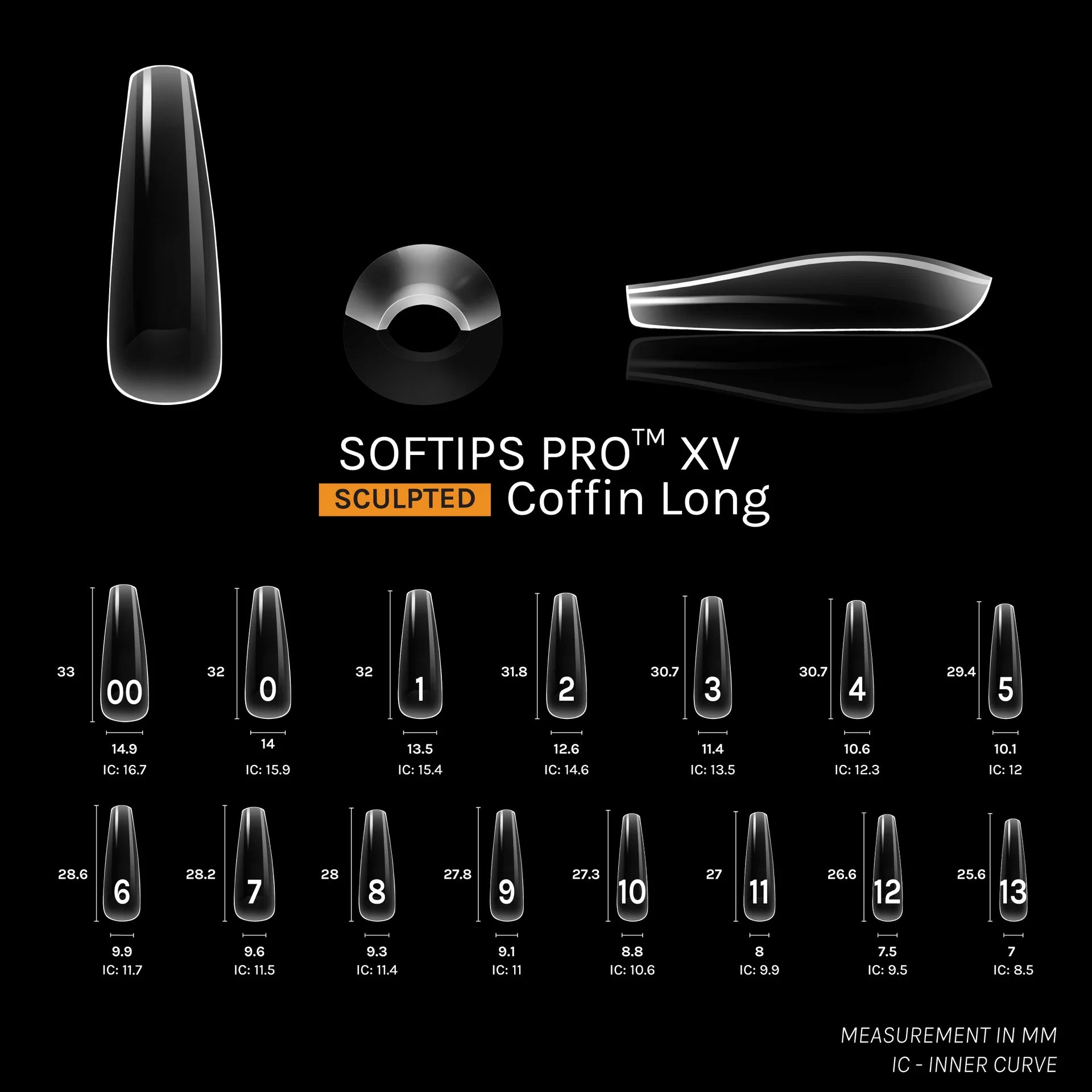 SOFGEL - SOFTIPS PRO XV Sculpted Coffin Long - 600pcs