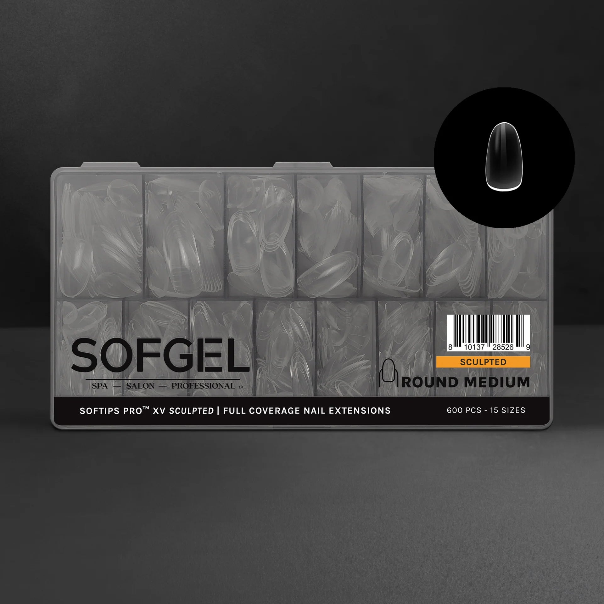 SOFGEL - SOFTIPS PRO XV Sculpted Round Medium - 600pcs