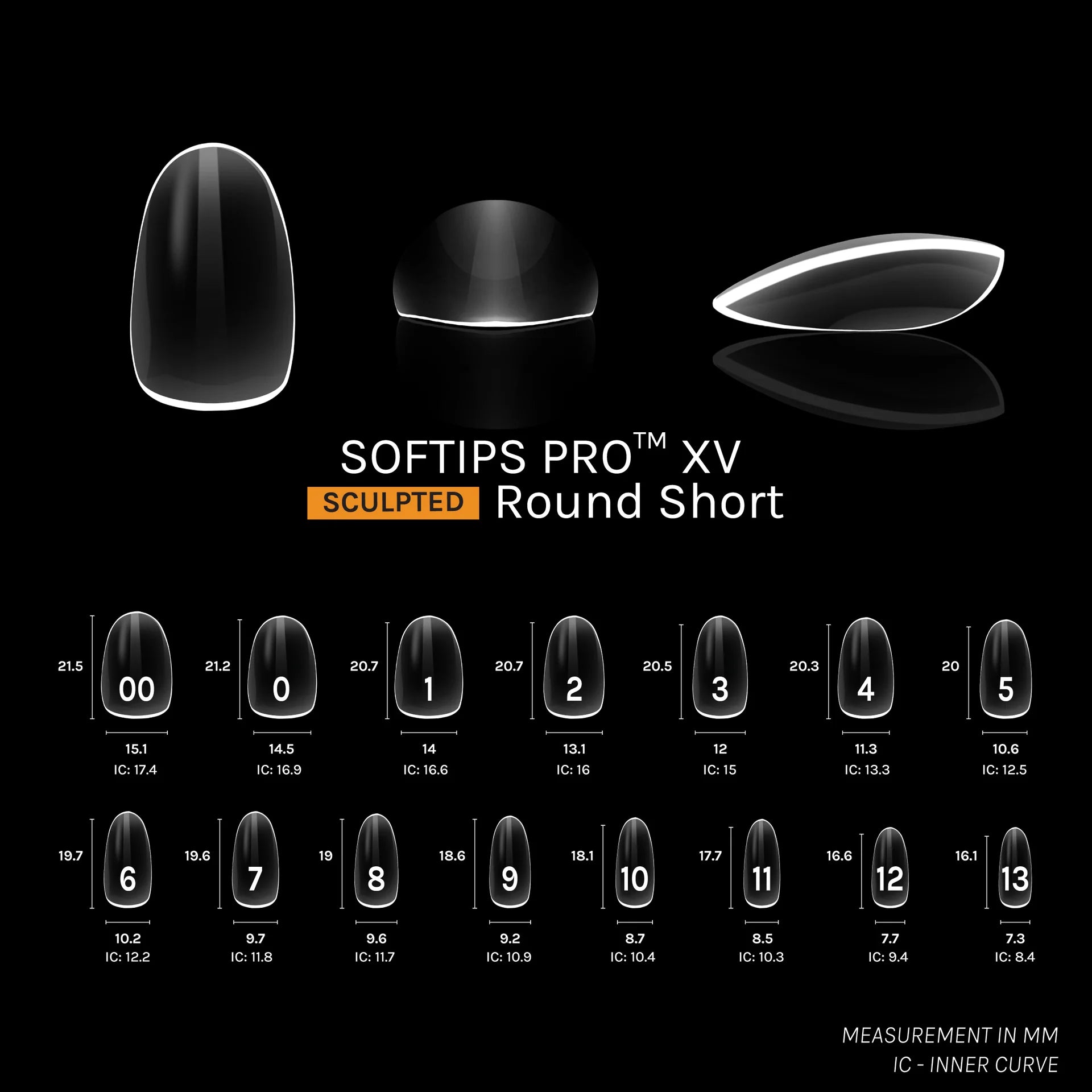 SOFGEL - SOFTIPS PRO XV Sculpted Round Short - 600pcs