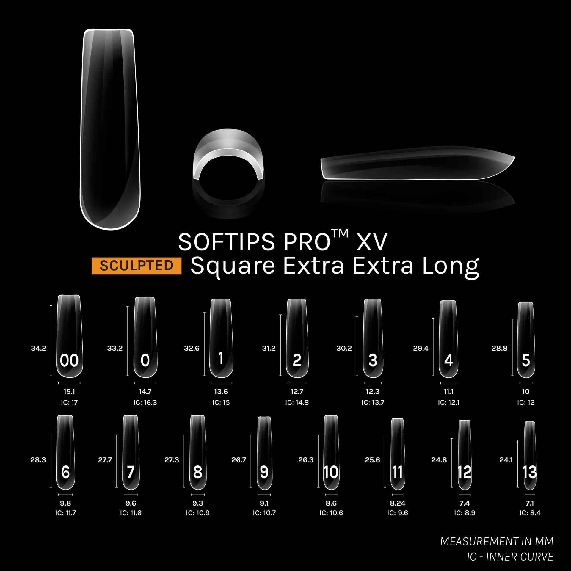 SOFGEL - SOFTIPS PRO XV Sculpted Square Extra Extra Long - 360pcs