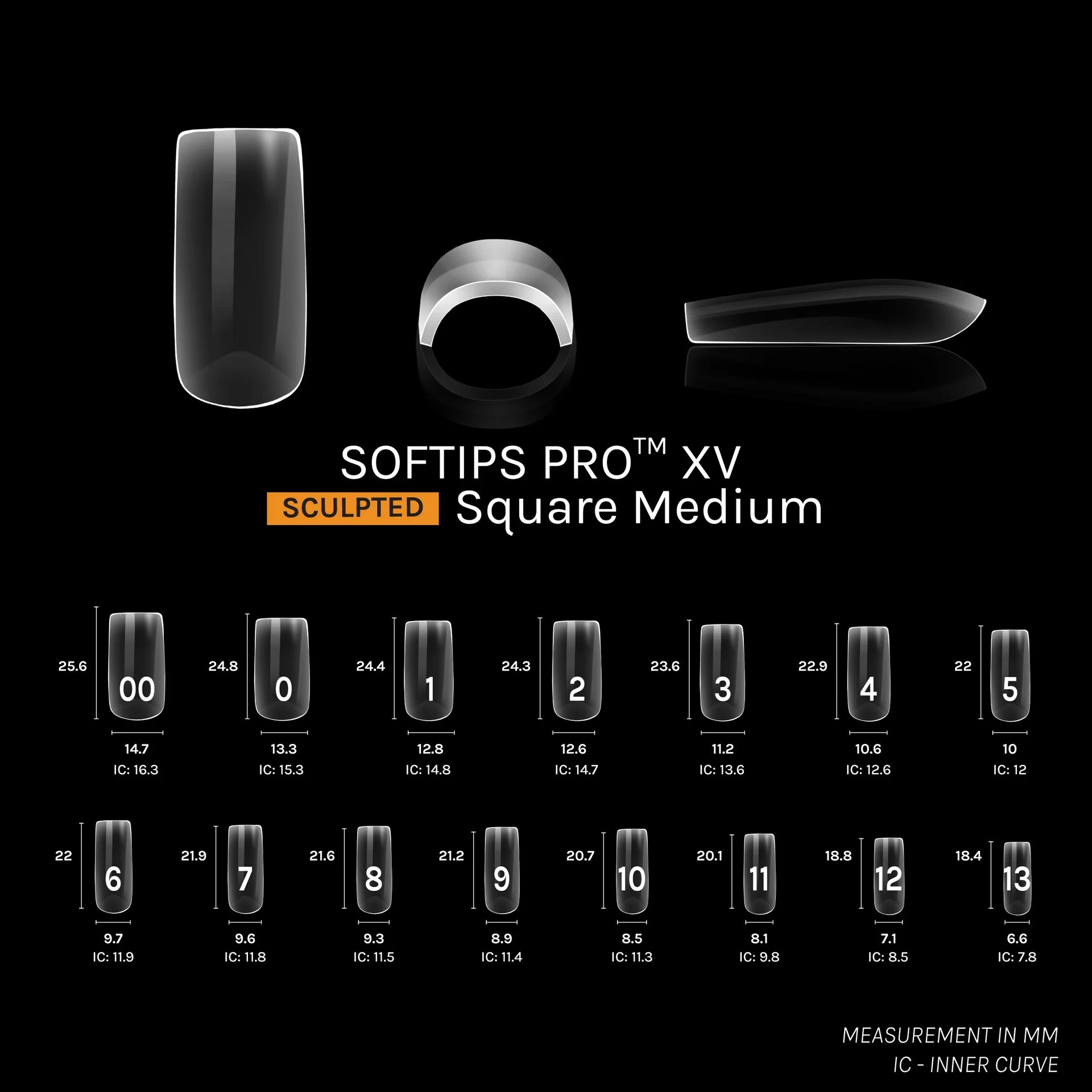 SOFGEL - SOFTIPS PRO XV Sculpted Square Medium - 600pcs