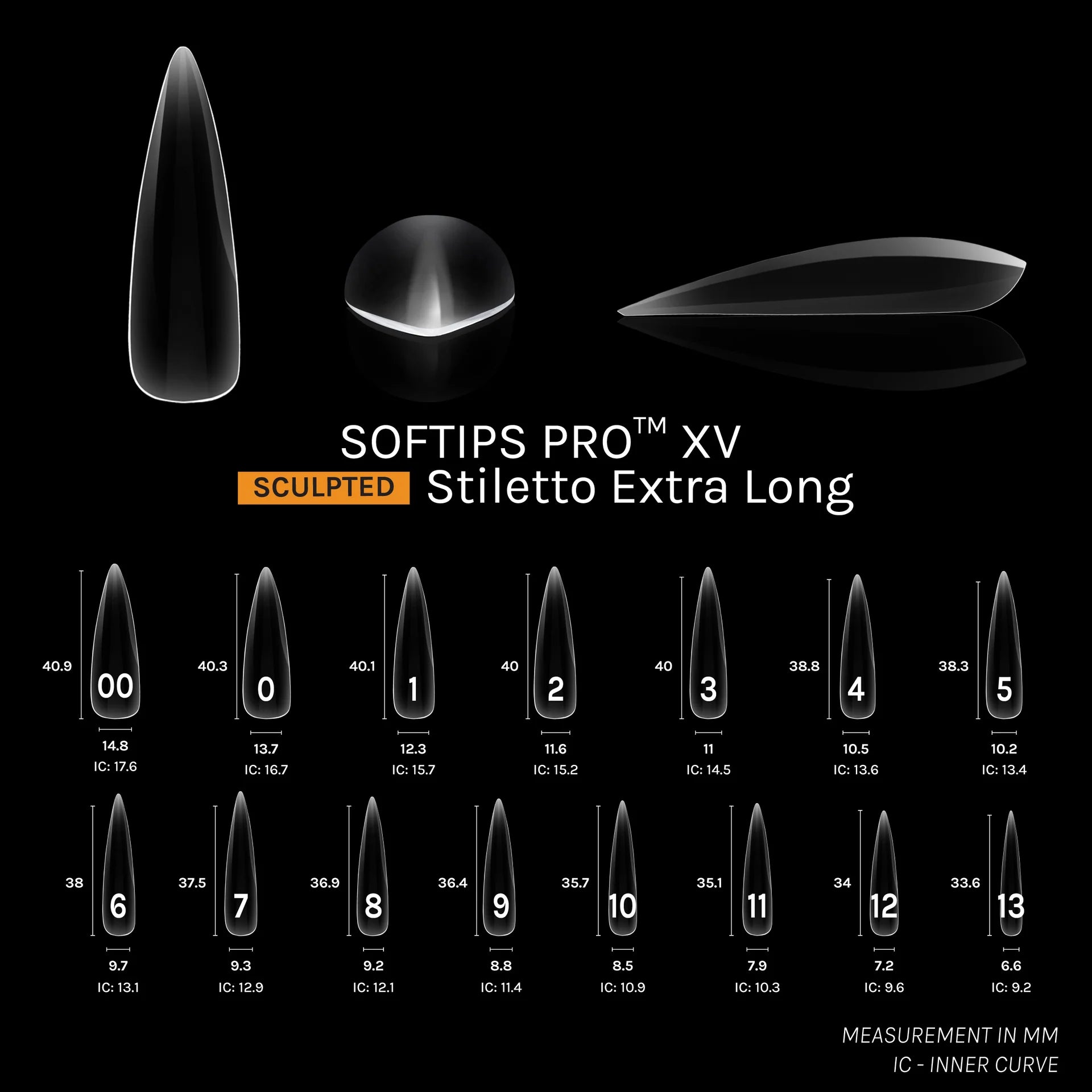 SOFGEL - SOFTIPS PRO XV Sculpted Stiletto Extra Long - 360pcs