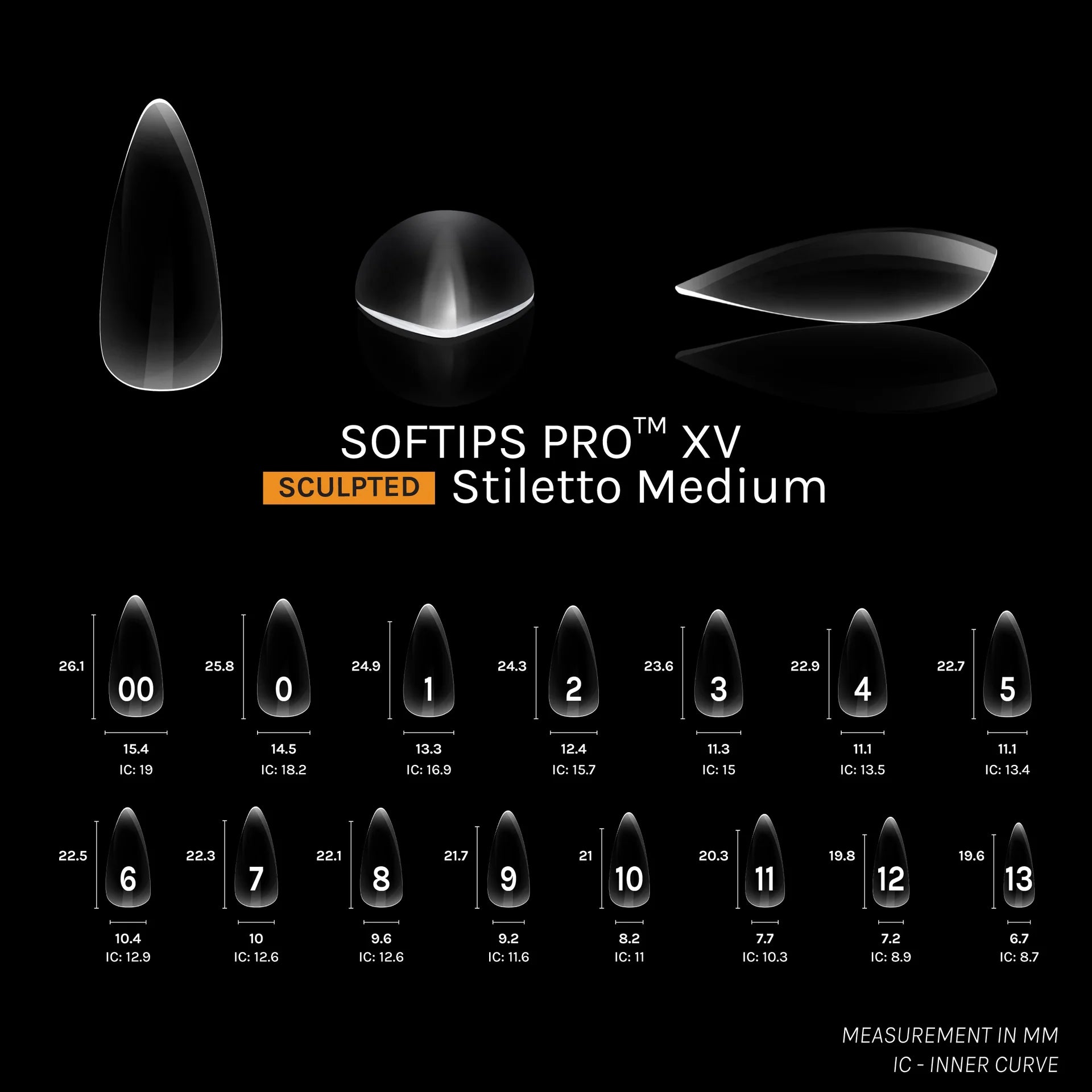 SOFGEL - SOFTIPS PRO XV Sculpted Stiletto Medium - 600pcs