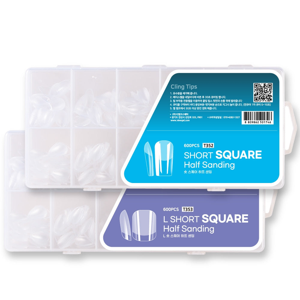 Viewgel - Cling Tip Square 600 Tips (2 types)