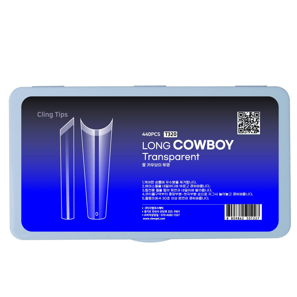 Viewgel - T320 Cling Tip Cowboy Long Clear 550Tips