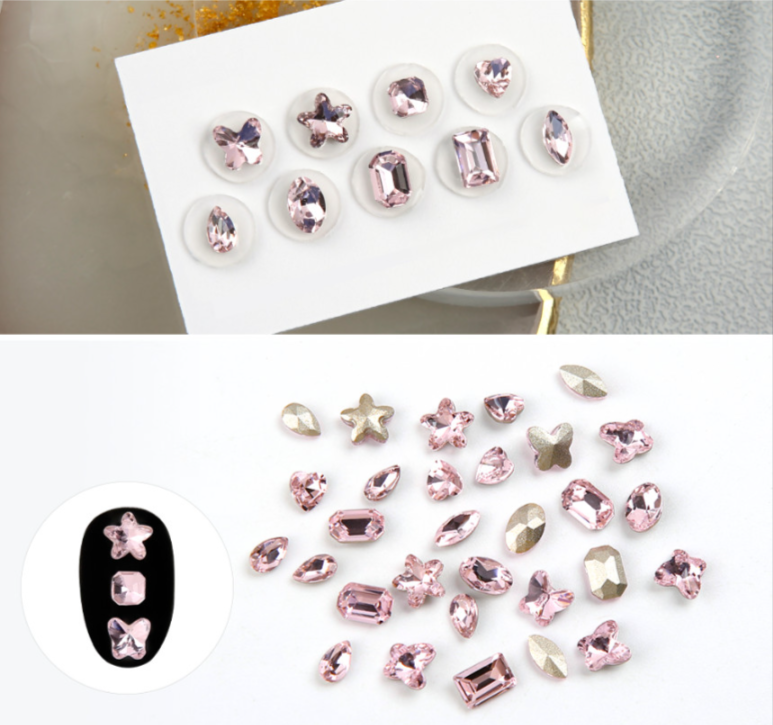 Jello Jello - SNS022 Assorted Pink V Cut Gem Stone (30pcs)
