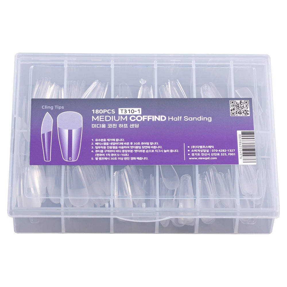 Viewgel - Medium Coffin Half Sanding 180pcs (T310-1)