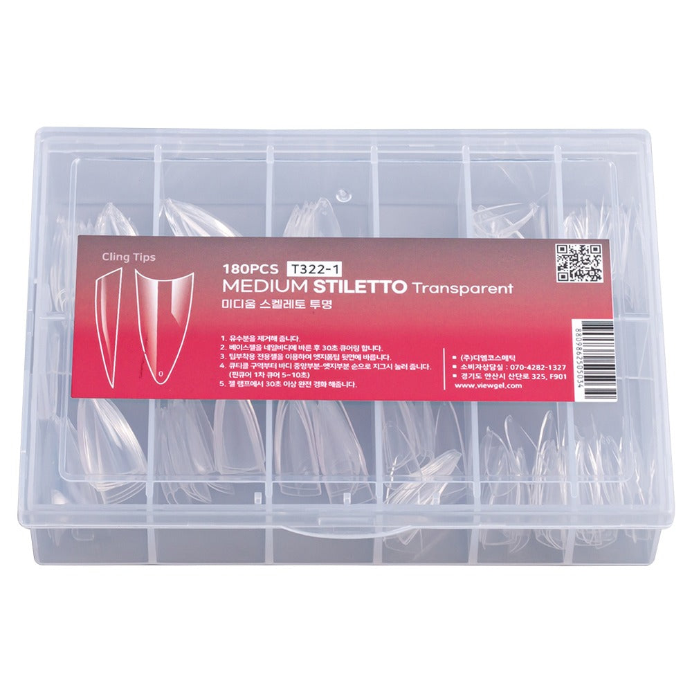 Viewgel - Medium Stiletto Transparent 180pcs)(T322-1)