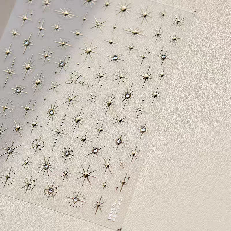 3894(G) - Self-Adhesive Shining Star Nail Stickers (Gold)