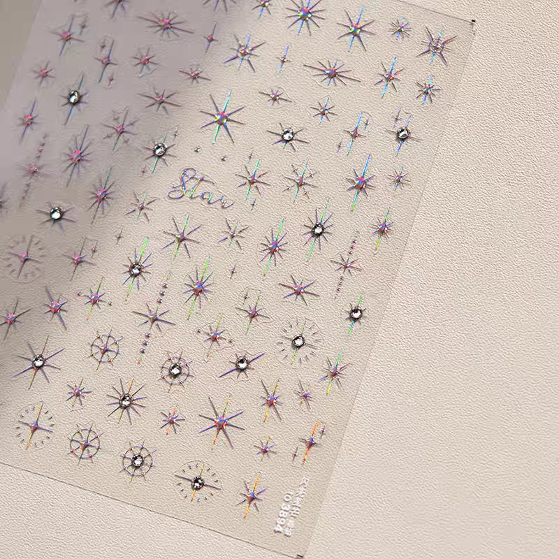 3894(P) - Self-Adhesive Shining Star Nail Stickers (Pink)
